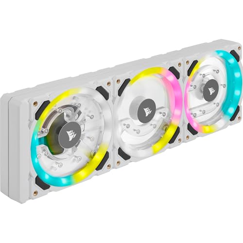 Corsair Hydro X Series XD7 RGB Pumpen-/Ausgleichsbehälter-Kombination (360-mm-Verteilerplattensystem, D5 PWM-Pumpe, 140-ml-Behälter, 36 Einzeln Ansteuerbare RGB-LEDs, Temperatursensor) Weiß von Corsair