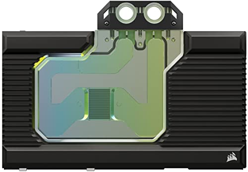 Corsair Hydro X Series XG7 RGB 4080 Founders Edition GPU-Wasserblock - Für NVIDIA® GeForce RTX™ 4080 FE - CNC Vernickeltes Kupfer - 50 Kühlrippen - Inklusive Backplate & ARGB Adapater Kabel - Schwarz von Corsair