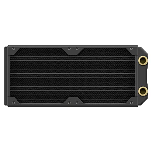 Corsair Hydro X Series XR5 240 mm NEO Radiator für Wasserkühlung – Kupferkanäle – Optimiert für Geräuscharmen Betrieb – 2 × 120-mm-Lüfterhalterung – G1/4"-Gewinde - Schwarz von Corsair