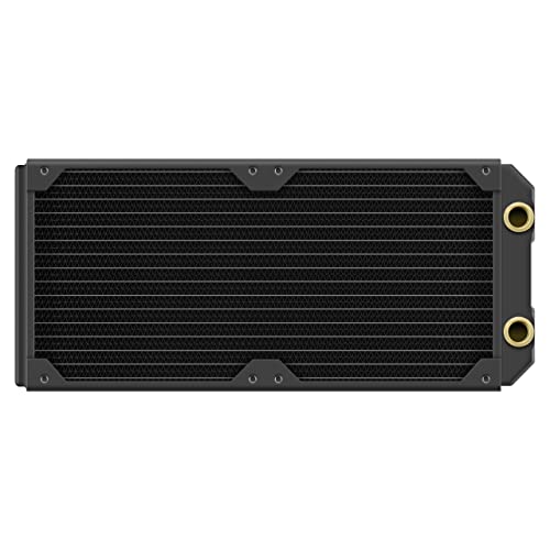 Corsair Hydro X Series XR5 280 mm NEO Radiator für Wasserkühlung – Kupferkanäle – Optimiert für Geräuscharmen Betrieb – 2 × 140-mm-Lüfterhalterung – G1/4"-Gewinde - Schwarz von Corsair