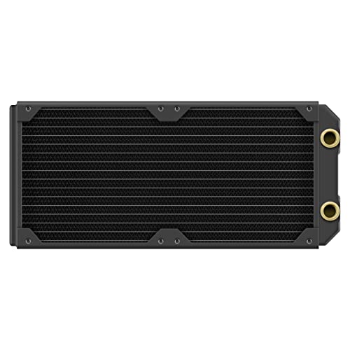 Corsair Hydro X Series XR5 280 mm NEO Radiator für Wasserkühlung – Kupferkanäle – Optimiert für Geräuscharmen Betrieb – 2 × 140-mm-Lüfterhalterung – G1/4"-Gewinde - Schwarz von Corsair