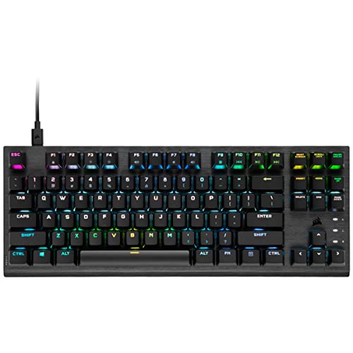 Corsair K60 PRO TKL Kabelgebundene optische mechanische OPX Linearschalter Gaming-Tastatur mit 8000 Hz Abfragrate – Schwarz von Corsair