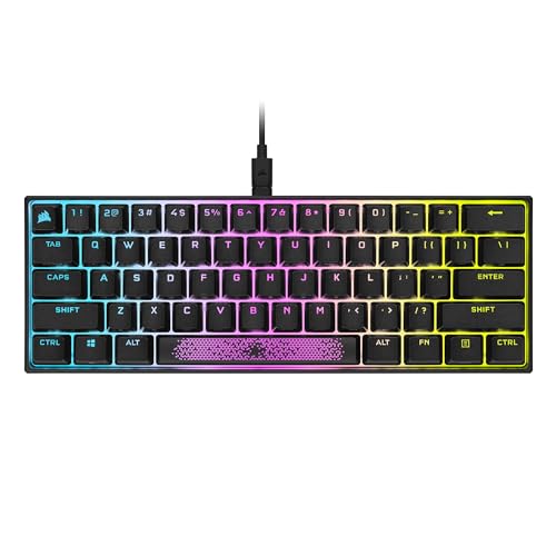 Corsair K65 RGB Mini 60% mechanische Gaming-Tastatur – Cherry MX Brown Mechanische Tastenschalter – anpassbare RGB-Hintergrundbeleuchtung pro Taste – abnehmbares USB-Typ-C-Kabel – QWERTY NA-Layout – von Corsair