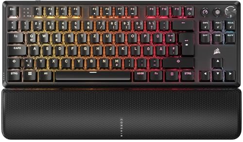 CORSAIR K70 CORE TKL WIRELESS RGB Mechanische Tenkeyless-Gaming-Tastatur – Vorgeschmierte CORSAIR MLX Red v2 Linear Switches – SOCD – Zweischichtige Schalldämpfung – ABS Keycaps – QWERTZ DE – Schwarz von Corsair