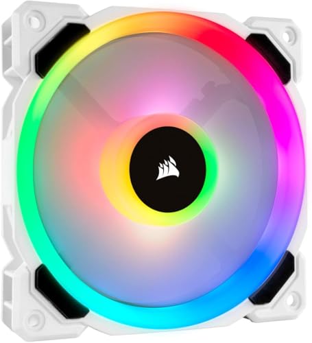 Corsair LL120 RGB LED PWM PC-Gehäuselüfter (120mm Dual Licht Loop RGB LED, Einzelverpackung) weiß von Corsair