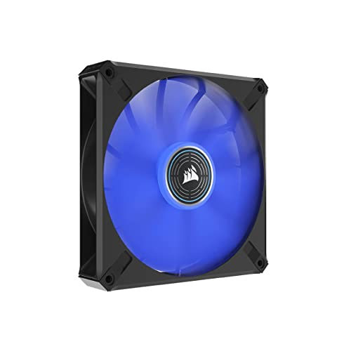 Corsair ML140 LED ELITE, 140mm PWM-Lüfter mit LEDs (CORSAIR AirGuide-Technologie, Magnetschwebelager, Bis zu 1.600 U/min, acht helle LEDs, Geräuscharm, Hoher Luftstrom) Einzelpackung - Blau von Corsair