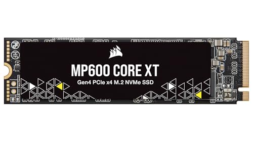 Corsair MP600 CORE XT 1TB M.2 PCIe Gen4 NVMe SSD – Bis zu 5900MB/s – QLC NAND – M.2 2280 – Für PCIe 4.0-Notebooks und -Desktops – Schwarz von Corsair