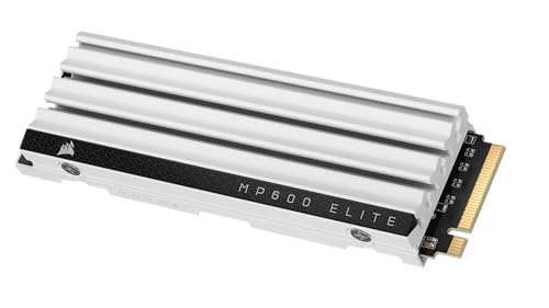 Corsair MP600 Elite 2TB M.2 PCIe Gen4 x4 NVMe SSD - Optimiert für PS5 - Inklusive Kühlkörper - M.2 2280 - Bis zu 7.000MB/Sek. Sequentielles Lesen - High-Density 3D TLC NAND - Weiß von Corsair