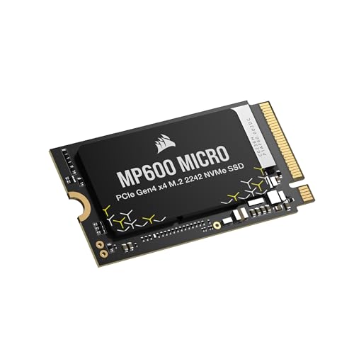 Corsair MP600 Micro 1TB M.2 NVMe PCIe x4 Gen4 SSD – M.2 2242 – Bis zu 7.000MB/Sek. Sequentielles Lesen – Hohe Dichte 3D TLC NAND – Kompatibel mit Lenovo Legion Go und Dünne Notebooks – Schwarz von Corsair