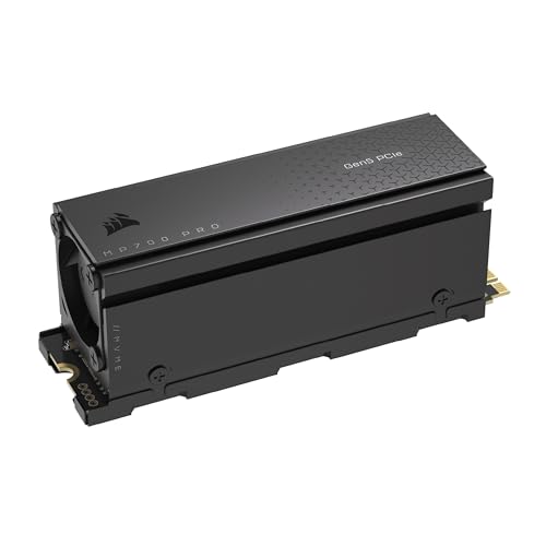 Corsair MP700 PRO Mit Luftkühler 4TB M.2 PCIe Gen5 x4 NVMe 2.0 SSD - M.2 2280 - Bis zu 12.400MB/sec Sequentielles Lesen - High-Density TLC NAND - Schwarz von Corsair