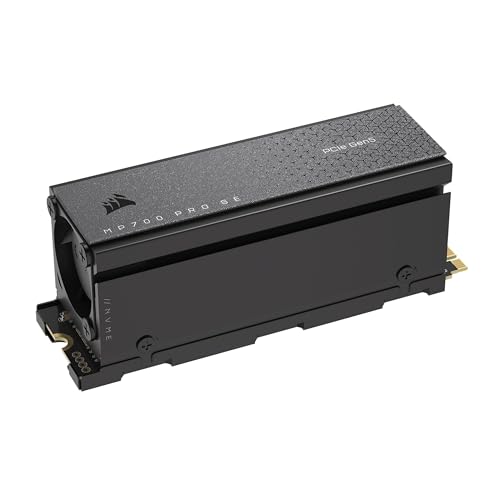 Corsair MP700 PRO SE mit Luftkühler 4TB PCIe 5.0 x4 NVMe 2.0 M.2 SSD – M.2 2280 – Bis zu 14.000 MB/s. Sequentielles Lesen – Hochdichter 3D TLC NAND – Schwarz Corsair MP700 PRO SE mit Luftkühler 4TB PCIe 5.0 x4 NVMe 2.0 M.2 SSD – M.2 2280 – Bis zu 14.000 MB/s. Sequentielles Lesen – Hochdichter 3D TLC NAND – Schwarz von Corsair