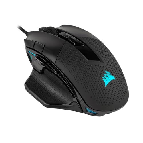 CORSAIR NIGHTSWORD RGB Wired Tunable FPS/MOBA Gaming Mouse - 18.000 DPI - 10 Programmierbare Tasten - Gewichtssystem - iCUE-Kompatibel - PC, Mac, PS5, PS4, Xbox - Schwarz von Corsair