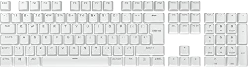 Corsair PBT Double-Shot PRO Keycap Mod Kit (Double-Shot PBT Keycaps, Standard Bottom Row Compatibility, Textured Surface, 1.5mm Thick Walls with Backlit Font, O-Ring Dampeners Included) Arctic White von Corsair