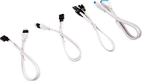 Corsair Premium Sleeved Front Panel Extension Kabel Verlängerungskit, Weiß von Corsair