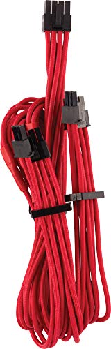 Corsair Premium Sleeved Netzteil 6+2 pin-Polig-PCIe-Dual-Kabel Typ4 (Generation 4-Serie) Rot von Corsair