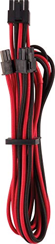 Corsair Premium Sleeved Netzteil 6+2 pin-Polig-PCIe-Single-Kabel Typ4 (Generation 4-Serie) Rot/Schwarz von Corsair