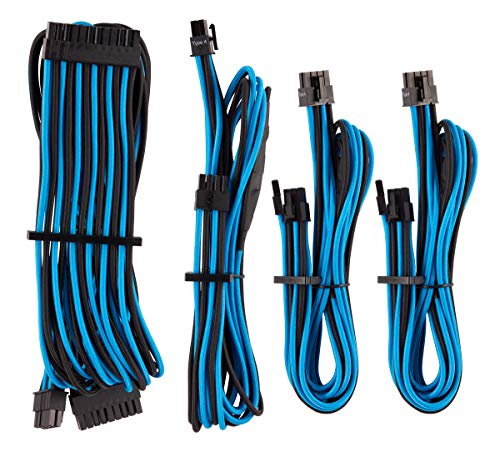 Corsair Premium Sleeved Netzteil Starter-Kabel-Set Typ4 (Generation 4-Serie) Blau/Schwarz von Corsair