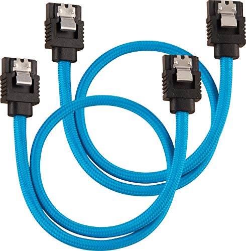 Corsair Premium Sleeved SATA 3 Kabel (6Gbps, 30 cm) Blau von Corsair