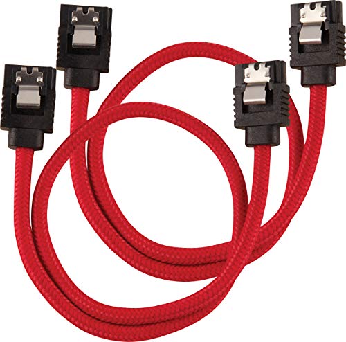 Corsair Premium Sleeved SATA 3 Kabel (6Gbps, 30 cm) Rot von Corsair