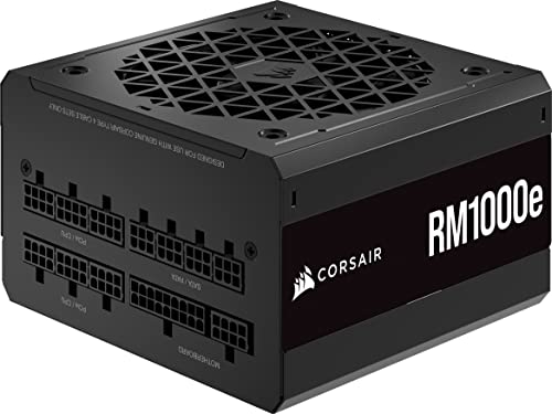 Corsair RM1000e (2023) Vollmodulares, Geräuscharmes ATX-Netzteil - ATX 3.0- Und PCIe 5.0-kompatibel - 105°C-Kondensatoren - 80 Plus Gold-Effizienz - Modern Standby-Unterstützung - Schwarz von Corsair