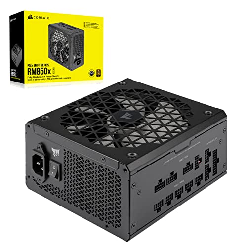 Corsair RM850x SHIFT Vollmodulares ATX-Netzteil - Modulare Seitenschnittstelle - ATX 3.1- & PCIe 5.1-kompatibel - Null-Drehzahl-Lüftermodus - 105°C-Kondensatoren - 80 PLUS Gold-Effizienz - Schwarz von Corsair