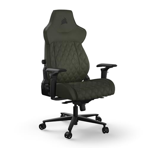 Corsair TC500 Luxe Gaming-Stuhl – Hochwertiger Atmungsaktiver Stoff – Breite Sitzfläche – In Fünf Richtungen Verstellbare Armlehnen – Verstellbare Lendenstütze – Neigung von 90–160 Grad – Sherwood von Corsair