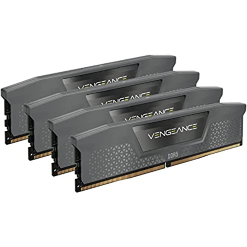 CORSAIR VENGEANCE DDR5 64GB (4x16GB) DDR5 5600MHz CL36 AMD EXPO Intel XMP iCUE Kompatibler Computerspeicher - Grau (CMK64GX5M4B5600Z36) von Corsair