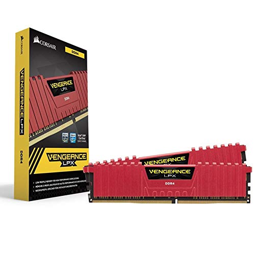 Corsair Vengeance LPX 32GB (2x16GB) DDR4 2400MHz C14 XMP 2.0 High Performance Desktop Arbeitsspeicher Kit, Rot von Corsair