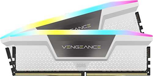 Corsair VENGEANCE RGB DDR5 RAM 32GB (2x16GB) 6200MHz CL36 Intel XMP iCUE Kompatibel Computer Speicher - Weiß (CMH32GX5M2B6200C36W) von Corsair