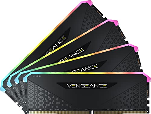 Corsair Vengeance RGB RS 128 GB (4 x 32 GB) DDR4 3.200MHz C16 Arbeitsspeicher (Dynamische RGB-Beleuchtung, Kompatibilität mit AMD TRX40, Intel 400/500 & AMD 300/400/500 Series) Schwarz von Corsair