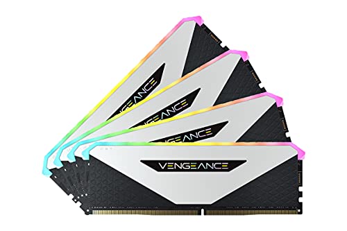 Corsair Vengeance RGB RT 32 GB (4 x 8 GB) DDR4 3.600MHz C18 Arbeitsspeicher (Dynamische RGB-Beleuchtung, Optimiert für AMD 300/400/500 Series, Kompatibilität mit Intel 300/400/500 Series) Weiß von Corsair