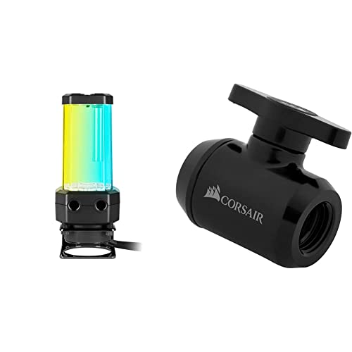 Corsair XD5 RGB Pumpen/Ausgleichsbehälter-Kombination- Schwarz CX-9040006-WW xd5 rgb gen2 & Hydro X Series XF Kugelventil (G1/4 Zoll BSPP Adaptergewinde) schwarz von Corsair