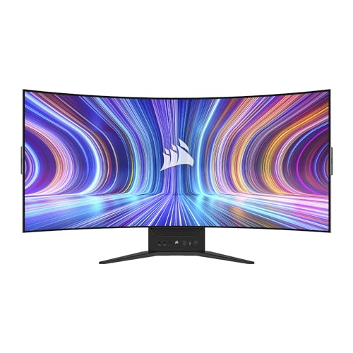 Corsair XENEON Flex 45WQHD240 Gaming-Monitor - 45-Zoll OLED WQHD (3440 x 1440) Biegbares Display, 240Hz, 0,03ms GtG Reaktionszeit, NVIDIA G-SYNC Kompatibel, AMD FreeSync™ Premium - Schwarz von Corsair