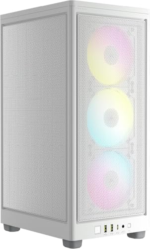 Corsair iCUE 2000D RGB Airflow PC-Gehäuse Mini ITX – Form Mini-ITX – Platten aus Stahl – 3 x Slim AF120 RGB inklusive – iCUE Lighting Node Core Controller – Weiß Corsair iCUE 2000D RGB Airflow PC-Gehäuse Mini ITX – Form Mini-ITX – Platten aus Stahl – 3 x Slim AF120 RGB inklusive – iCUE Lighting Node Core Controller – Weiß von Corsair