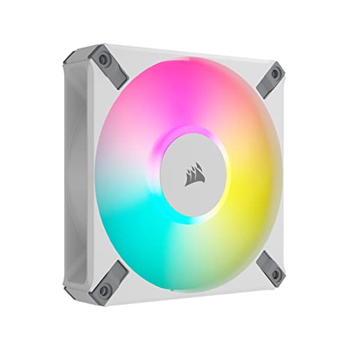 Corsair iCUE AF120 RGB ELITE 120mm PWM Dreifach-Lüfter-Kit - Acht RGB-LEDs Pro Lüfter - AirGuide-Technologie - Fluiddynamisches Lager - Inklusive iCUE Lighting Node CORE Controller - Schwarz von Corsair