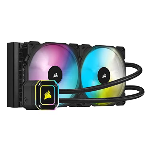 Corsair iCUE H115i ELITE CAPELLIX CPU-Flüssigkeitskühlung (33 Ultrahellen RGB-LEDs, Zwei 140-mm-PWM-Lüfter der ML RGB, 400 bis 2.000 U/min, Inklusive Commander CORE) Schwarz von Corsair