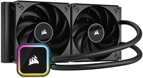 Corsair iCUE H115i RGB Elite CPU-Flüssigkeitskühler (16 Dynamische RGB-LEDs, AF Elite Series 140-mm-FDB-Lüfter, 280-mm-Radiator, iCUE-Software, LGA 1700-, 1200-, 115X-, 2066- und AM4-Sockel) Schwarz von Corsair