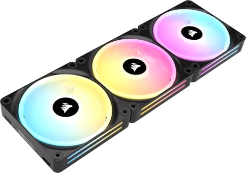 Corsair iCUE LINK QX120 RGB 120mm Magnetic Dome RGB Fans - Dreifach-Lüfter-Starter-Kit mit iCUE LINK System-Hub - Schwarz von Corsair