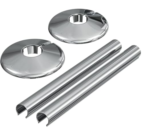 Corso Bathrooms Heizkörperrohrabdeckungen und -manschetten aus verchromtem Metall, 15 mm, 2 Stück von Corso Bathrooms