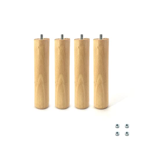 Cortassa Set mit 4 Füßen für Lattenrost, Universal-Beinbeine aus Buchenholz (22 cm), braun von Cortassa