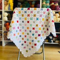 Bio-Baumwoll-Babydecke Rainbow - Handgefertigtes Häkel-Erbstück Für Mädchen Weich, Farbenfroh, Andenken Neugeborene Bio-Baumwoll-Babydecke Rainbow - Handgefertigtes Häkel-Erbstück Für Mädchen Weich, Farbenfroh, Andenken Neugeborene von CosababyOrganics