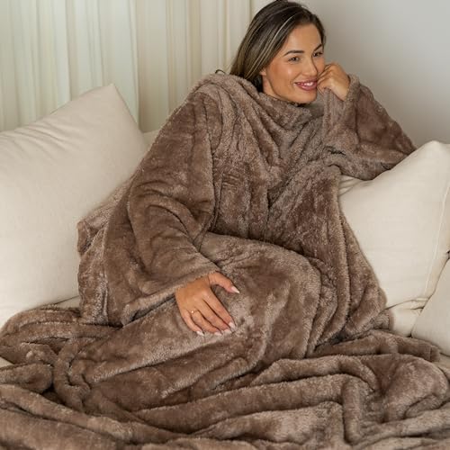 Cosas Snuggie - Kuscheldecke - Decke mit Ärmeln - Heizdecke - Ärmeldecke - Fleecedecke - Kuscheldecke mit Ärmeln - kuscheldecke flauschig - TV-Decke - Geschenke fur Frauen von Cosas