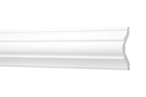COSCA Wandleisten aus Ecopolymer - Stuckleisten hochdichtes Styropor, extrem widerstandsfähig - (CM22-2 Meter) Flachleisten Friesprofile Stuckprofile von Cosca