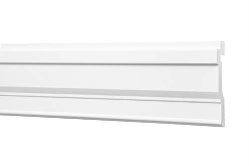 COSCA Wandleisten aus Ecopolymer - Stuckleisten hochdichtes Styropor, extrem widerstandsfähig - (CM26-2 Meter) Flachleisten Friesprofile Stuckprofile von Cosca