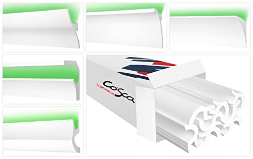 Cosca LED Stuckleisten aus Ecopolymer - Wand & Deckenleisten indirekte Beleuchtung, extrem resistent - (CK24-10 Meter) Zuhause Raum Zimmer Gestaltung von Cosca