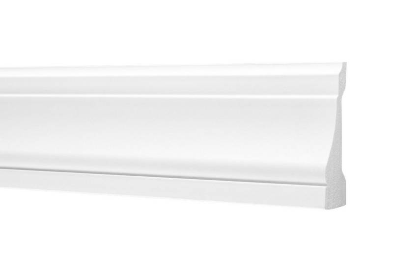 Cosca Zierleiste CM16, 2 Meter Wandleisten aus Ecopolymer / HDPS - Stuckleisten schneeweiß, leicht, extrem widerstandsfähig - Flachleiste von Cosca