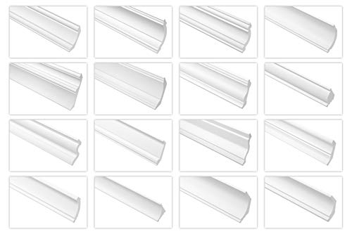 Deckenleisten aus Ecopolymer/HDPS - Stuckleisten weiß, leicht und schlagfest - (CK29-39x55mm) Styropor Kunststoff Decke Deckenabschlussleiste von Cosca