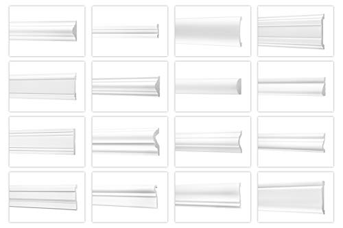 Wandleisten aus Ecopolymer/HDPS - Stuckleisten weiß, leicht und schlagfest - (CM3-8x19mm) Stuck Flachleisten Friesprofile Zierprofile Stuckprofile von Cosca