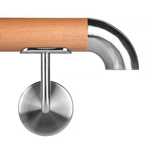 Buche Holzhandlauf 290cm, inkl. 3 Halter Holz Treppen Geländer Handlauf Endstück: gebogen flach Buche Holzhandlauf 290cm, inkl. 3 Halter Holz Treppen Geländer Handlauf Endstück: gebogen flach von Cosch Edelstahl