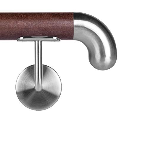 Buche gebeitzt auf Wenge Holzhandlauf Ø 42,4 mm Wandhandlauf 320 cm 4 Halter gebogen rund senkrecht Buche gebeitzt auf Wenge Holzhandlauf Ø 42,4 mm Wandhandlauf 320 cm 4 Halter gebogen rund senkrecht von Cosch Edelstahl